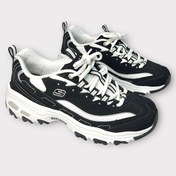 Skechers Shoes Skechers Womens Black White Dlites Biggest Fan